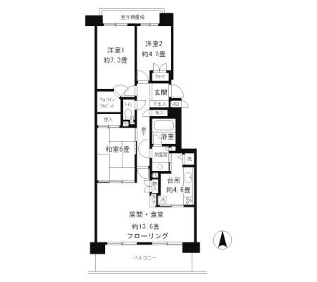 神戸市中央区熊内町の賃貸物件間取画像
