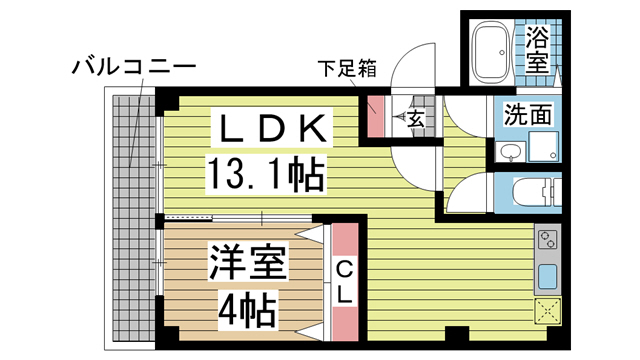神戸市中央区二宮町の賃貸物件間取画像