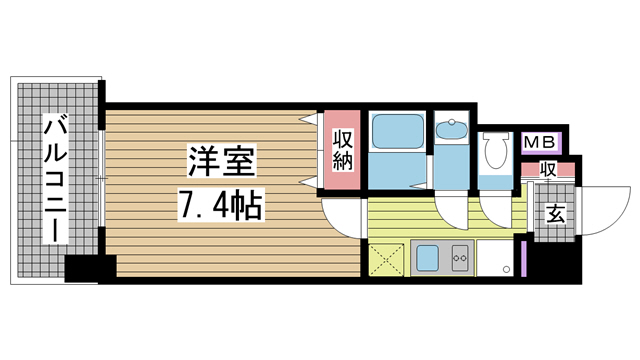 フロイデ 805|神戸市中央区御幸通(JR東海道本線(近畿)三ノ宮駅)のマンション間取 フロイデ 805|神戸市中央区御幸通(JR東海道本線(近畿)三ノ宮駅)のマンション間取