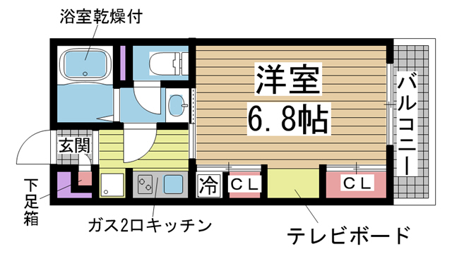 リブリ・オズヴィーク六甲 301|神戸市灘区篠原中町(阪急神戸線六甲駅)のアパート間取 リブリ・オズヴィーク六甲 301|神戸市灘区篠原中町(阪急神戸線六甲駅)のアパート間取