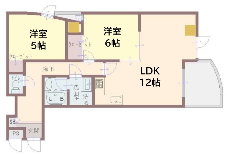 アクト・ワン第3ビル 2B|神戸市中央区熊内町(山陽新幹線新神戸駅)のマンション間取 アクト・ワン第3ビル 2B|神戸市中央区熊内町(山陽新幹線新神戸駅)のマンション間取