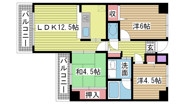 神戸市灘区畑原の賃貸物件間取画像