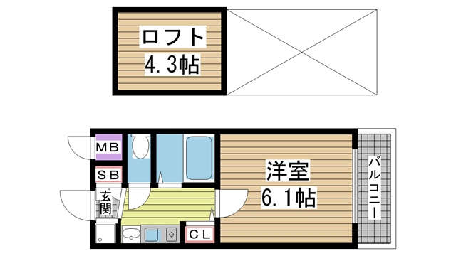 エステムコート三宮EASTポルトマーレ 614|神戸市中央区脇浜町(阪神本線春日野道駅)のマンション間取 エステムコート三宮EASTポルトマーレ 614|神戸市中央区脇浜町(阪神本線春日野道駅)のマンション間取