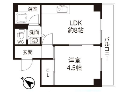 STELLA王子公園 402|神戸市灘区城内通(阪急神戸線王子公園駅)のマンション間取 STELLA王子公園 402|神戸市灘区城内通(阪急神戸線王子公園駅)のマンション間取