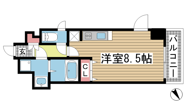 スワンズ新神戸ウィータ 404|神戸市中央区生田町(神戸市営地下鉄線新神戸駅)のマンション間取 スワンズ新神戸ウィータ 404|神戸市中央区生田町(神戸市営地下鉄線新神戸駅)のマンション間取