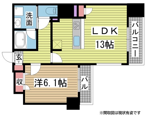 プレサンスKOBEグレンツ 606|神戸市兵庫区新開地(JR東海道本線(近畿)神戸駅)のマンション間取 プレサンスKOBEグレンツ 606|神戸市兵庫区新開地(JR東海道本線(近畿)神戸駅)のマンション間取