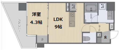 リノスタイル神戸下山手 801|神戸市中央区下山手通(JR東海道本線(近畿)元町駅)のマンション間取 リノスタイル神戸下山手 801|神戸市中央区下山手通(JR東海道本線(近畿)元町駅)のマンション間取