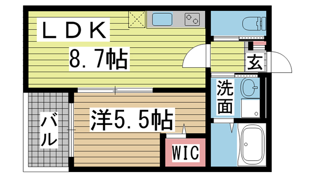 シーポート 102|神戸市長田区海運町(JR山陽本線鷹取駅)のアパート間取 シーポート 102|神戸市長田区海運町(JR山陽本線鷹取駅)のアパート間取