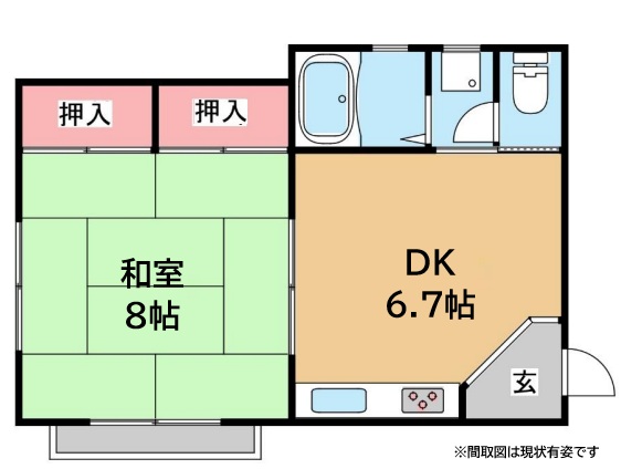 クスチュウ旗塚通 101|神戸市中央区旗塚通(阪急神戸線春日野道駅)のマンション間取 クスチュウ旗塚通 101|神戸市中央区旗塚通(阪急神戸線春日野道駅)のマンション間取