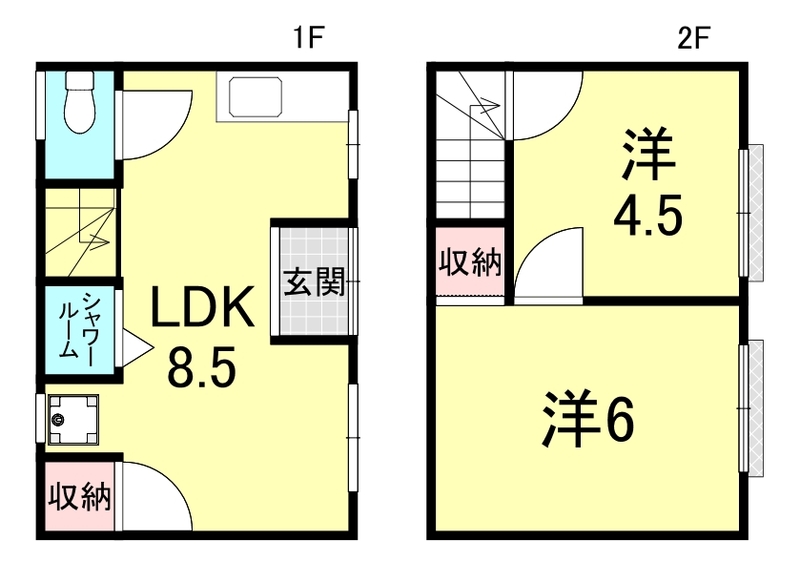 神戸市兵庫区御崎本町の賃貸物件間取画像