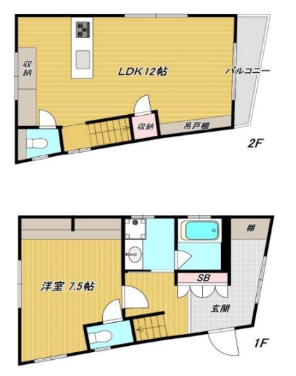 神戸市兵庫区石井町の賃貸物件間取画像