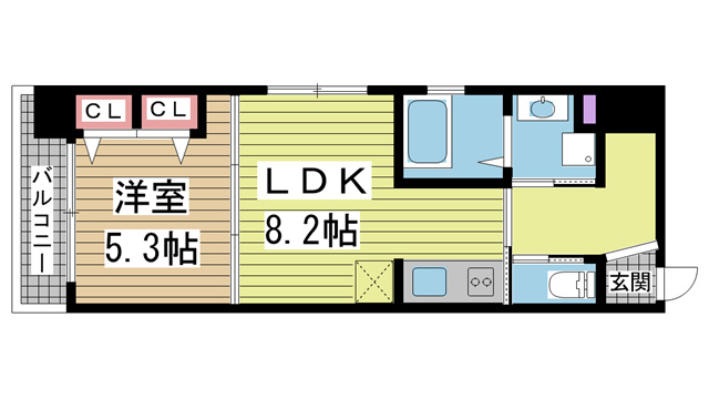 プリオーレ三宮 801|神戸市中央区磯辺通(ポートアイランド線貿易センター駅)のマンション間取 プリオーレ三宮 801|神戸市中央区磯辺通(ポートアイランド線貿易センター駅)のマンション間取