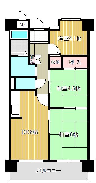 プロスペリテ神戸 705号室|神戸市灘区岩屋北町(阪神本線岩屋駅)のマンション間取 プロスペリテ神戸 705号室|神戸市灘区岩屋北町(阪神本線岩屋駅)のマンション間取