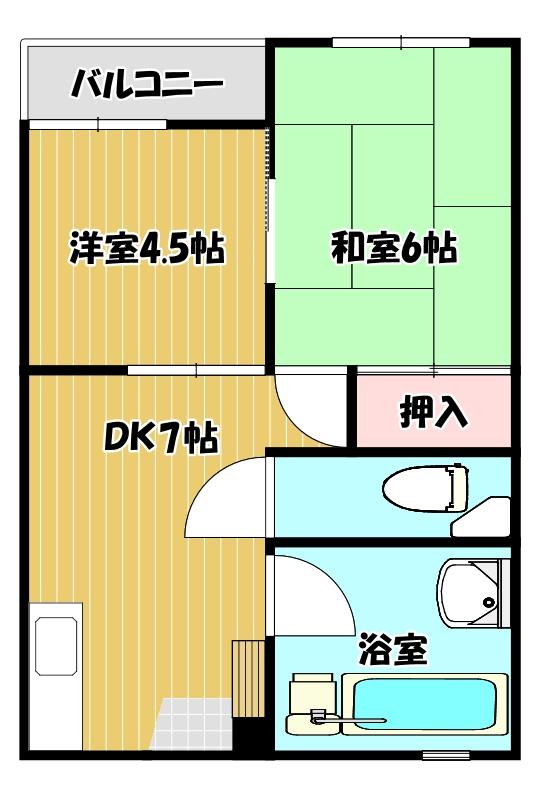 田中マンション 402|神戸市長田区北町(神戸高速線高速長田駅)のマンション間取 田中マンション 402|神戸市長田区北町(神戸高速線高速長田駅)のマンション間取