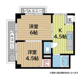 神戸市灘区記田町の賃貸物件間取画像