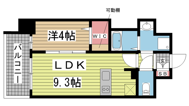 エスライズ神戸三宮山手通弐番館 901|神戸市中央区国香通(JR東海道本線(近畿)三ノ宮駅)のマンション間取 エスライズ神戸三宮山手通弐番館 901|神戸市中央区国香通(JR東海道本線(近畿)三ノ宮駅)のマンション間取