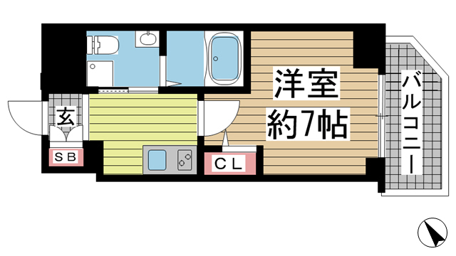 セレニテ神戸元町クレア 803|神戸市中央区海岸通(JR東海道本線(近畿)元町駅)のマンション間取 セレニテ神戸元町クレア 803|神戸市中央区海岸通(JR東海道本線(近畿)元町駅)のマンション間取