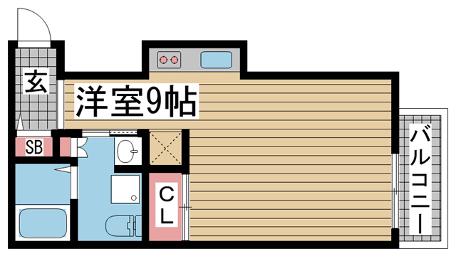 神戸市灘区六甲町の賃貸物件間取画像