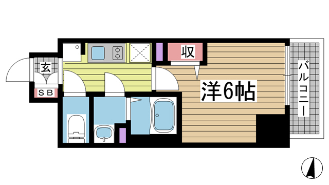 神戸市中央区琴ノ緒町の賃貸物件間取画像