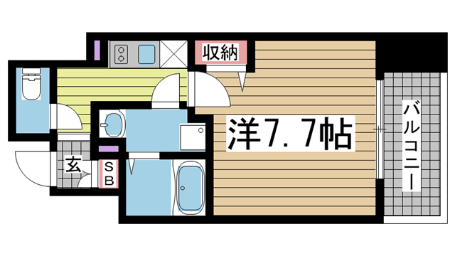 プレサンス神戸元町ベルシオン 805|神戸市中央区海岸通(JR東海道本線(近畿)元町駅)のマンション間取 プレサンス神戸元町ベルシオン 805|神戸市中央区海岸通(JR東海道本線(近畿)元町駅)のマンション間取