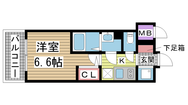神戸市中央区楠町の賃貸物件間取画像