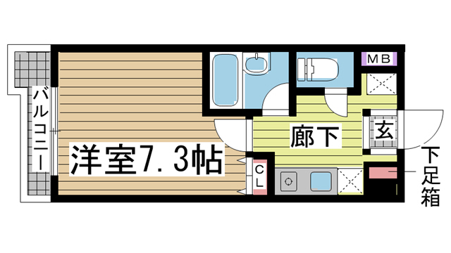 神戸市中央区琴ノ緒町の賃貸物件間取画像
