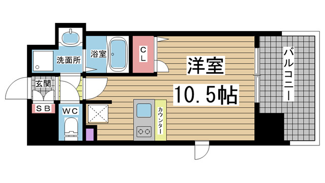神戸市中央区橘通の賃貸物件間取画像