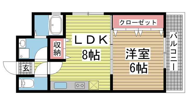 神戸市兵庫区門口町の賃貸物件間取画像