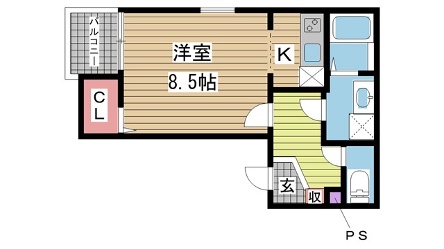 神戸市長田区長田町の賃貸物件間取画像