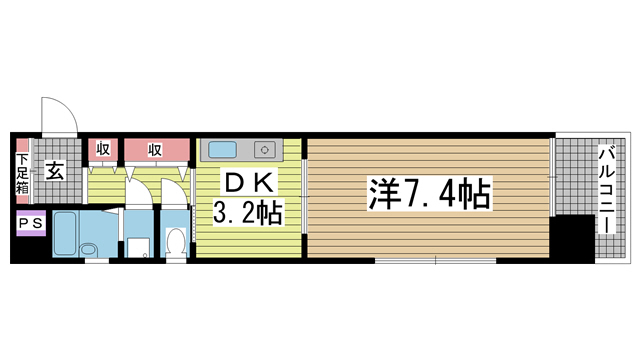 神戸市中央区布引町の賃貸物件間取画像