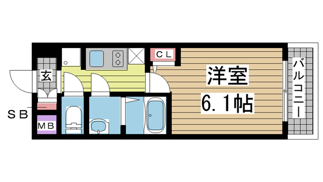 神戸市中央区布引町の賃貸物件間取画像