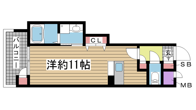 神戸市中央区琴ノ緒町の賃貸物件間取画像