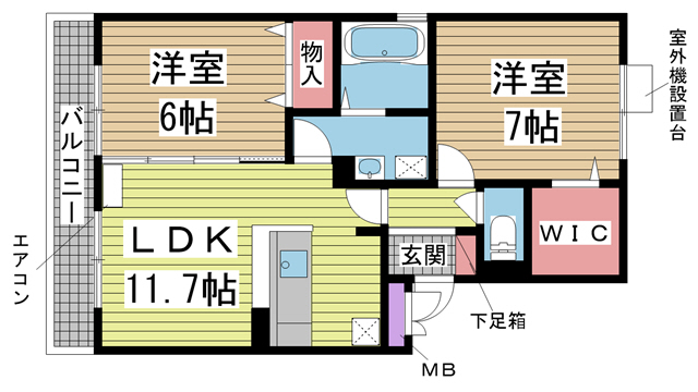 プロスペラール 305|神戸市北区北五葉(神戸電鉄粟生線鈴蘭台西口駅)のアパート間取 プロスペラール 305|神戸市北区北五葉(神戸電鉄粟生線鈴蘭台西口駅)のアパート間取