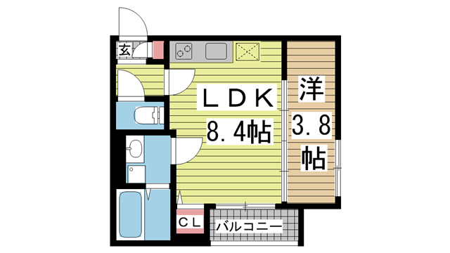 神戸市中央区熊内橋通の賃貸物件間取画像