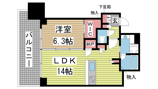 ベイシティタワーズ神戸WEST 2410|神戸市中央区新港町(JR東海道本線(近畿)三ノ宮駅)のマンション間取 ベイシティタワーズ神戸WEST 2410|神戸市中央区新港町(JR東海道本線(近畿)三ノ宮駅)のマンション間取