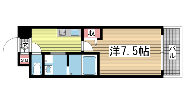 神戸市中央区磯上通の賃貸物件間取画像