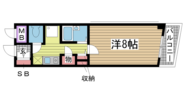 神戸市中央区中山手通の賃貸物件間取画像