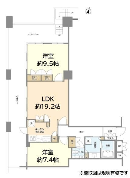 トア山手ザ・神戸タワー 909|神戸市中央区中山手通(JR東海道本線(近畿)元町駅)のマンション間取 トア山手ザ・神戸タワー 909|神戸市中央区中山手通(JR東海道本線(近畿)元町駅)のマンション間取