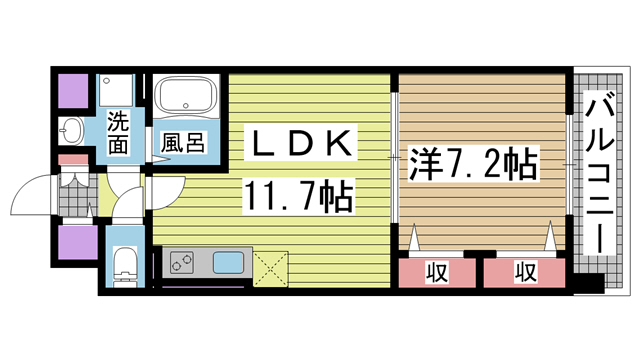 カサアレグリア 502|神戸市兵庫区御崎本町(JR山陽本線兵庫駅)のマンション間取 カサアレグリア 502|神戸市兵庫区御崎本町(JR山陽本線兵庫駅)のマンション間取