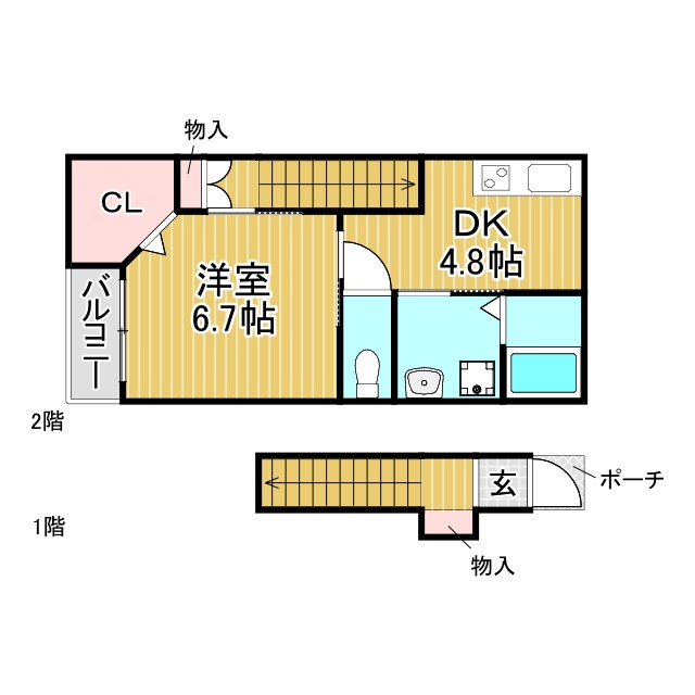 エターナルシー舞子坂 204|神戸市垂水区舞子坂(山陽電鉄線西舞子駅)のアパート間取 エターナルシー舞子坂 204|神戸市垂水区舞子坂(山陽電鉄線西舞子駅)のアパート間取