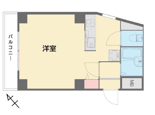 ギャラリーコート王子公園 304|神戸市灘区福住通(阪急神戸線王子公園駅)のマンション間取 ギャラリーコート王子公園 304|神戸市灘区福住通(阪急神戸線王子公園駅)のマンション間取