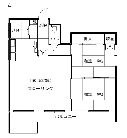 杉本商事ビル 4F-B|神戸市中央区花隈町(神戸市営地下鉄線県庁前駅)のマンション間取 杉本商事ビル 4F-B|神戸市中央区花隈町(神戸市営地下鉄線県庁前駅)のマンション間取