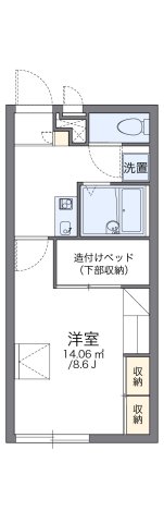 レオパレス善乃 201|明石市魚住町住吉(山陽電鉄線山陽魚住駅)のアパート間取 レオパレス善乃 201|明石市魚住町住吉(山陽電鉄線山陽魚住駅)のアパート間取