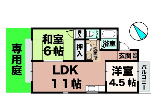 セジュールの里 橋本 101|神戸市西区玉津町出合(JR山陽本線明石駅)のアパート間取 セジュールの里 橋本 101|神戸市西区玉津町出合(JR山陽本線明石駅)のアパート間取