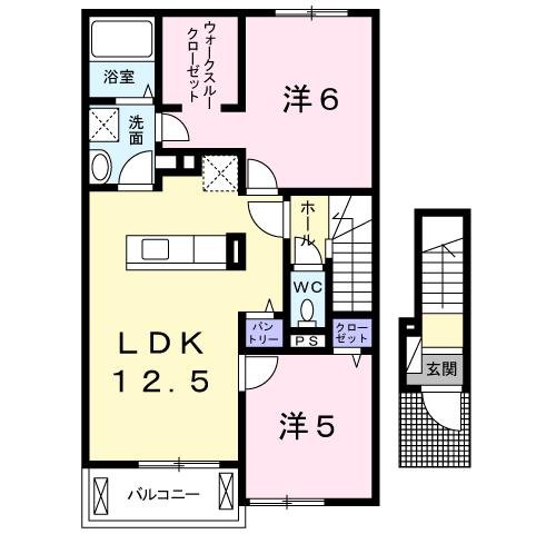 アルコバレーノⅦ ノース 202|神戸市西区玉津町出合(JR山陽本線明石駅)のアパート間取 アルコバレーノⅦ ノース 202|神戸市西区玉津町出合(JR山陽本線明石駅)のアパート間取