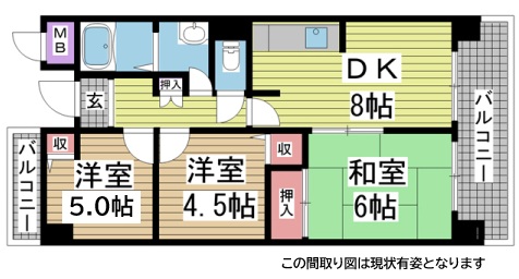 プロスペリテ神戸 607|神戸市灘区岩屋北町(阪神本線岩屋駅)のマンション間取 プロスペリテ神戸 607|神戸市灘区岩屋北町(阪神本線岩屋駅)のマンション間取