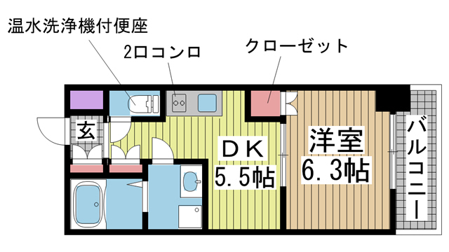 トア山手フラッツ 305|神戸市中央区下山手通(JR東海道本線(近畿)元町駅)のマンション間取 トア山手フラッツ 305|神戸市中央区下山手通(JR東海道本線(近畿)元町駅)のマンション間取