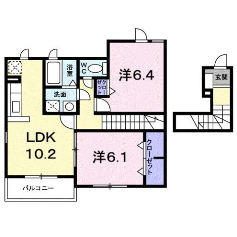 アクティブ ユウ 202|神戸市北区八多町下小名田(神戸電鉄三田線道場南口駅)のアパート間取 アクティブ ユウ 202|神戸市北区八多町下小名田(神戸電鉄三田線道場南口駅)のアパート間取