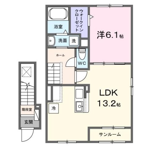 サン・グリーン 202|加古川市尾上町養田(山陽電鉄線尾上の松駅)のアパート間取 サン・グリーン 202|加古川市尾上町養田(山陽電鉄線尾上の松駅)のアパート間取