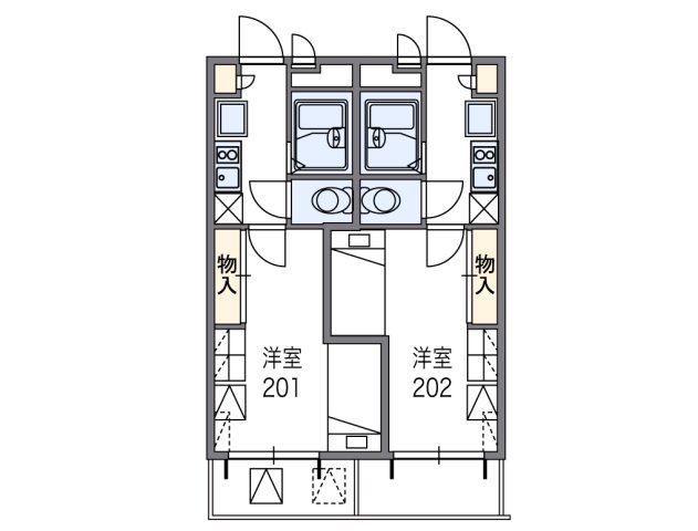 レオパレスル・コントワールⅡ 206|神戸市東灘区御影本町(阪神本線御影駅)のマンション間取 レオパレスル・コントワールⅡ 206|神戸市東灘区御影本町(阪神本線御影駅)のマンション間取